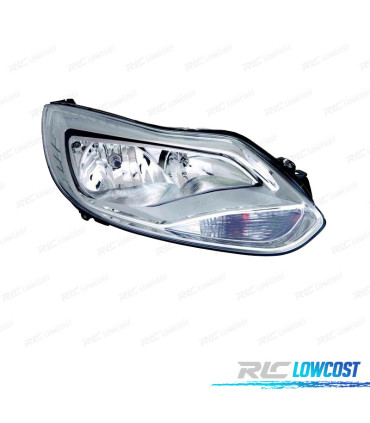 PHARE DROIT POUR FORD FOCUS IV 11-14 FOND CHROMÉ