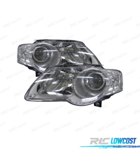 PHARES POUR VOLKSWAGEN VW PASSAT 05-10 FOND CHROMÉ V
