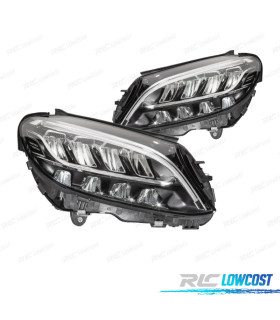 PHARES MERCEDES CLASSE C W205 18-21 FEU DE JOUR LED FOND NOIR