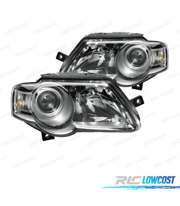 PHARES POUR VOLKSWAGEN VW PASSAT 05-10 FOND CHROMÉ H