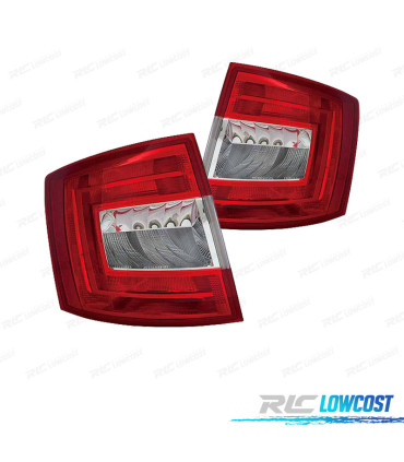 FEUX ARRIÈRE SKODA OCTAVIA KOMBI 13-16 BLANC ROUGE