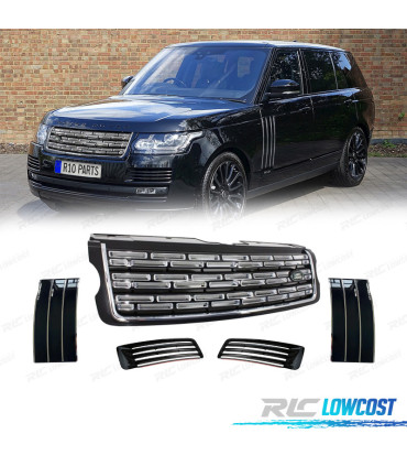 GRILLES RANGE ROVER VOGUE 13-17 LOOK SVA AUTOBIOGRAPHY NOIR BRILLANT CHROMÉ