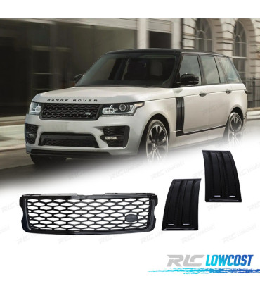 KIT GRILLE + ENTRÉES D'AIR LATÉRALES RANGE ROVER VOGUE 13-17 LOOK SVO NOIR BRILLANT