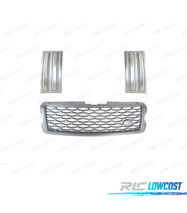 KIT GRILLE + ENTRÉES D'AIR LATÉRALES RANGE ROVER VOGUE 13-17 LOOK SVO ARGENT
