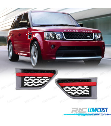 ENTRÉES D'AIR LATÉRALES RANGE ROVER SPORT 10-13 GRIS ROUGE LOOK AUTOBIOGRAPHY