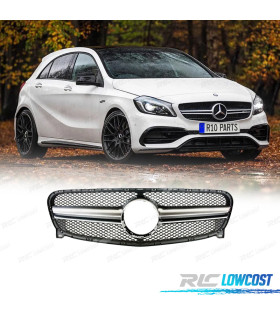 CALANDRE MERCEDES CLASSE A W176 15-18 LOOK AMG A45 ARGENT