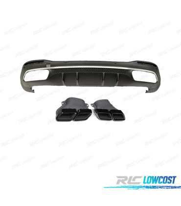DIFFUSEUR ARRIÈRE MERCEDES W167 20- + EMBOUTS D´ÉCHAPPEMENT NOIRS LOOK AMG GLS63