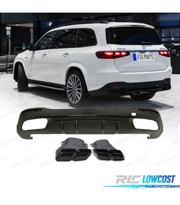 DIFFUSEUR ARRIÈRE MERCEDES X167 20-24 + EMBOUTS D´ÉCHAPPEMENT