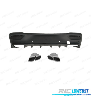 DIFFUSEUR ARRIER MERCEDES COUPE C167 20- LOOK GLE 63 EMBOUTS D'ÉCHAPPEMENT ARGENT