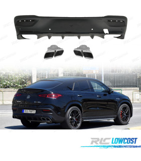 DIFFUSEUR ARRIER MERCEDES COUPE C167 20- LOOK GLE 63 EMBOUTS D'ÉCHAPPEMENT ARGENT
