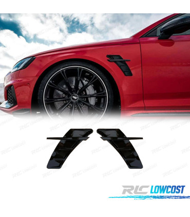ENTRÉES D'AIR LATÉRALES AUDI A4 17-20 LOOK RS4 NOIR BRILLANT