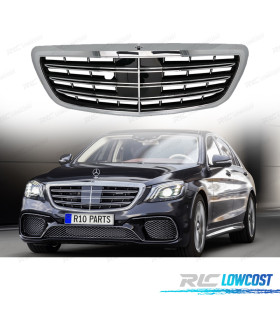 CALANDRE MERCEDES W222 18-20 LOOK S65 NOIR CHROMÉE