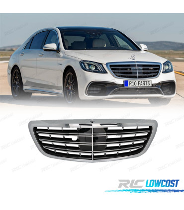 CALANDRE MERCEDES W222 18-20 LOOK S65 NOIR CHROMÉE ACC
