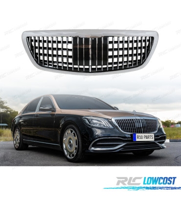 CALANDRE MERCEDES W222 18-20 LOOK MAYBACH NOIR CHROMÉE ACC