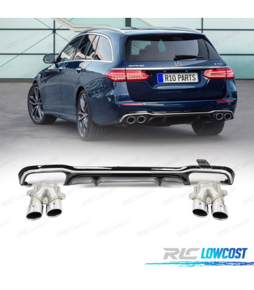 DIFFUSEUR MERCEDES W213 21-23 LOOK E53 NOIR CHROMÉE OO---OO