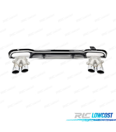 DIFFUSEUR MERCEDES W213 21-23 LOOK E53 NOIR CHROMÉE OO---OO