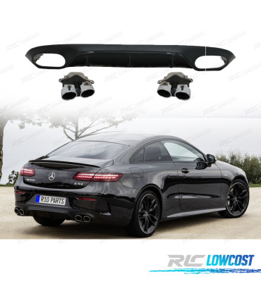 DIFFUSEUR ARRIÈRE MERCEDES W213 16-23 LOOK AMG E53 NOIR BRILLANT