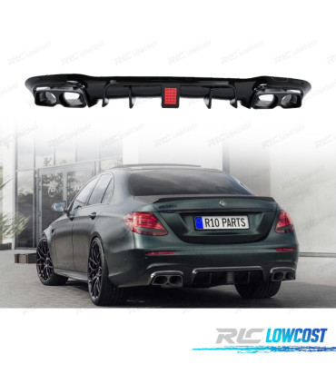 DIFFUSEUR ARRIÈRE MERCEDES W213 16-23 LOOK BRABUS NOIR BRILLANT