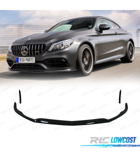 SPOILER LIP MERCEDES W205 C205 14-21 LOOK AMG C63 NOIR BRILLANT