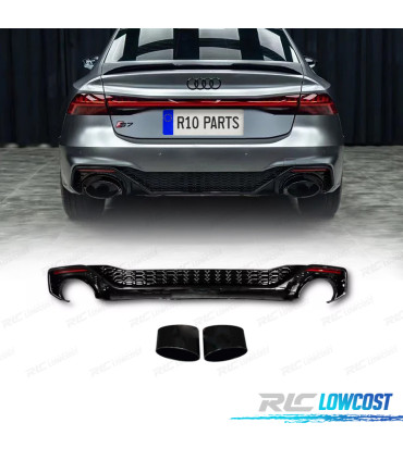 DIFFUSEUR ARRIÈRE AUDI A7 19-23 LOOK RS7 NOIR BRILLANT O---O