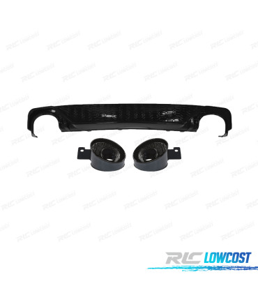 DIFFUSEUR ARRIÈRE AUDI A6 19-24 LOOK RS6 NOIR BRILLANT + EMBOUTS