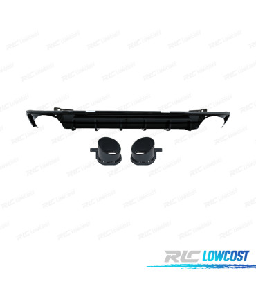 DIFFUSEUR ARRIÈRE AUDI A6 18-22 LOOK RS6 NOIR BRILLANT + EMBOUTS