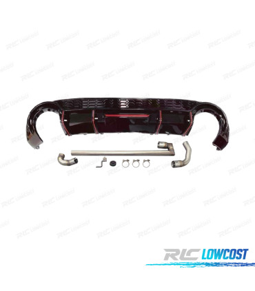 DIFUSEUR AUDI A3 20- LOOK RS3 AVEC FEU STOP NOIR BRILLANT + LIGNE D'ÉCHAPPEMENT