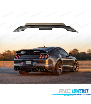 SPOILER AILERON FORD MUSTANG 15-23 LOOK GT500 WICKER BILL NOIR MAT