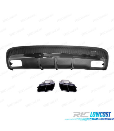 DIFFUSEUR MERCEDES X156 AMG 13-19 LOOK GLA45 NOIR + EMBOUTS D'ÉCHAPPEMENT NOIR