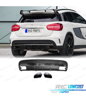 DIFFUSEUR MERCEDES X156 AMG 13-19 LOOK GLA45 NOIR + EMBOUTS D'ÉCHAPPEMENT NOIR
