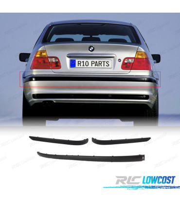 MOULURES PARE-CHOCS ARRIÈRE BMW SERIE 3 E46 BERLINE 98-01 NOIR MAT