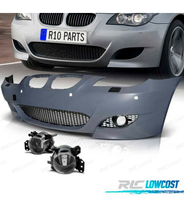PARE CHOCS FRONTAL BMW E60 E61 LCI 07-10 LOOK M5 PDC SRA + ANTIBROUILLARD