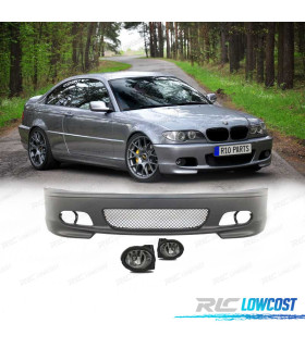 PARE CHOCS FRONTAL BMW E46 COUPE CABRIO LOOK M + ANTIBROUILLARD