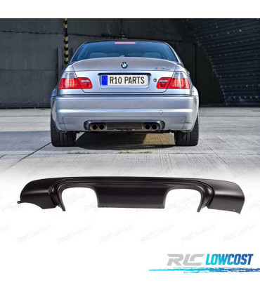 DIFFUSEUR ARRIÈRE BMW E46 98-05 LOOK M3 CSL DOUBLE SORTIE
