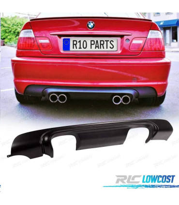 DIFFUSEUR ARRIÈRE BMW E46 98-05 LOOK M3 CSL DOUBLE SORTIE
