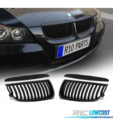 CALANDRES BMW E90 E91 03-08 LOOK M PERFORMANCE NOIR BRILLANT + SOURCILS