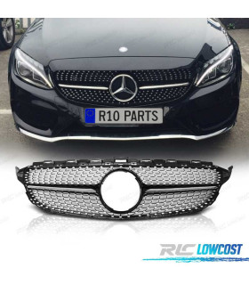 CALANDRE MERCEDES CLASSE C W205 14-18 LOOK AMG NOIR CHROMÉ DIAMOND