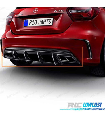 DIFFUSEUR MERCEDES CLASSE A W176 LOOK AMG A45 NOIR BRILLANT