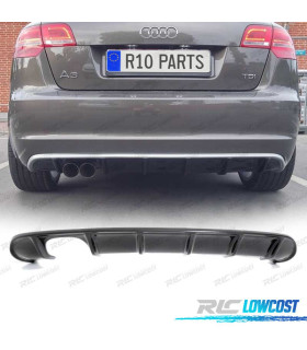 DIFFUSEUR AUDI A3 8PA SPORTBACK 08-12 LOOK S3 DOUBLE SORTIE