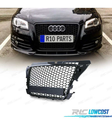 CALANDRE AUDI A3 8P 08-12 LOOK RS3 NOIR BRILLANT
