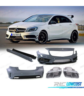 KIT CARROSSERIE MERCEDES CLASSE A W176 AMG A45 BOUCLIERS + BAS DE CAISSE + SORTIES D'ÉCHAPPEMENT