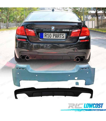 PARE CHOCS ARRIÈRE BMW F10 LOOK M PERFORMANCE PDC DOUBLE SORTIE