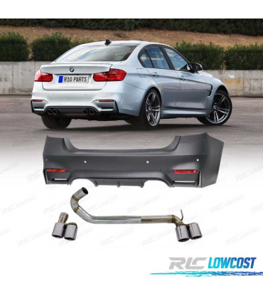 PARE-CHOCS ARRIÈRE BMW F30 LOOK M3 PDC + EMBOUTS D´ÉCHAPPEMENT