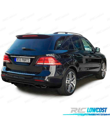 DIFFUSEUR MERCEDES GLE W166 15-19 LOOK AMG GLE63 NOIR BRILLANT + EMBOUTS D'ÉCHAPPEMENT NOIRS