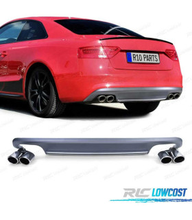DIFFUSEUR AUDI A5 COUPÉ CABRIO 11-17 LOOK S5 + EMBOUT D´ÉCHAPPEMENT