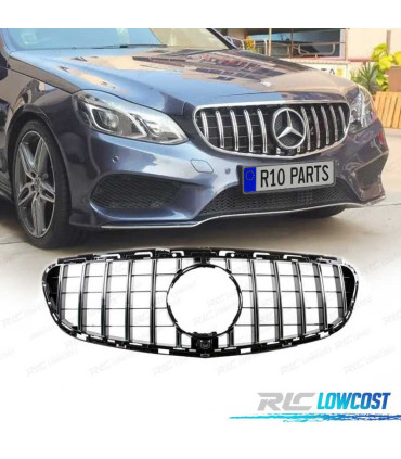 CALANDRE MERCEDES CLASSE E W212 13-16 LOOK GT NOIR BRILLANT CHROMÉ