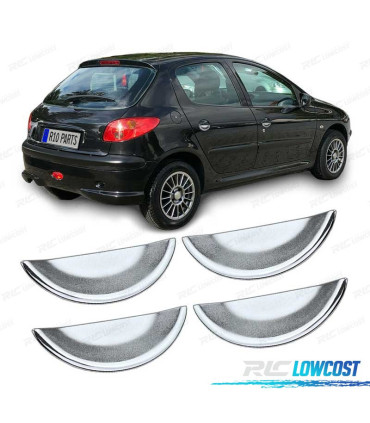 COQUES POIGNÉES DE PORTE PEUGEOT 206 98- CHROMÉ MAT
