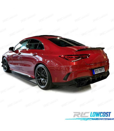 DIFFUSEUR ARRIÈRE MERCEDES CLA C118 19-23 AMG NOIR BRILLANT + EMBOUT D´ÉCHAPPEMENT