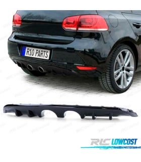 DIFFUSEUR ARRIERE VOLKSWAGEN VW GOLF MK6 1K 08-13 NOIR BRILLANT DOUBLE SORTIE