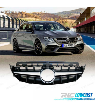 CALANDRE MERCEDES CLASSE E W213 16-19 E63 AMG NOIR CHROMÉ